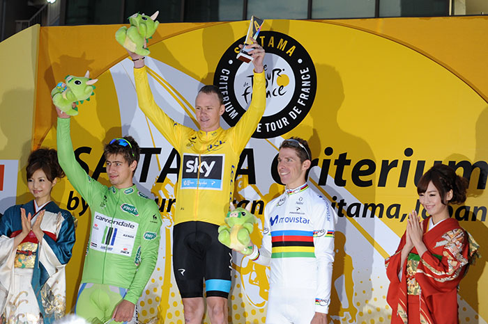 優勝はクリス・フルーム選手、2 位はペーター・サガン選手、3 …