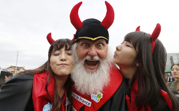 名物・悪魔おじさんも選手に負けじと大会を盛り上げました！